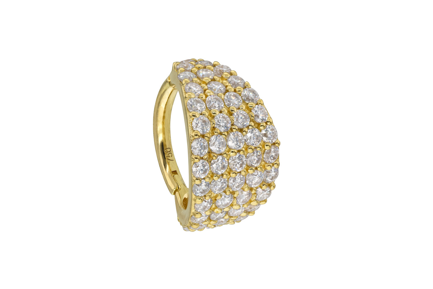 18 Karat Gold Segmentring Clicker Piercing MOISSANIT-SCHILD